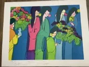 丁雄泉版畫 限量200件 人比花嬌