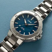 Oris 豪利時 Aquis 時間之海 300米潛水珍珠貝機械女錶-36.5mm 0173377704155-0781805P
