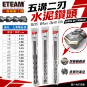 ETEAM 一等｜五溝二刃水泥鑽頭 五溝水泥鑽尾 五溝電鎚鑽用超硬鎢鋼頭鑽頭｜16-32mm｜SDS MAX【威威五金】
