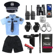 【百搭】 兒童小軍裝警官交警套裝男女童玩具小警察制服六一演出服生日禮物