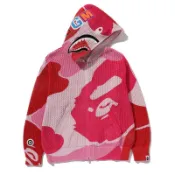 BAPE Crochet Shark Relaxed Fit Full Zip Hoodie紅迷彩 BAPE-623