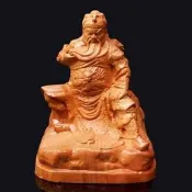 【樸緻精品】關聖帝君 義薄雲天 法像莊嚴 桃木 關公神像 木雕小擺件（GA-3341）
