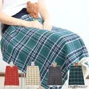 ˙ＴＯＭＡＴＯ生活雜鋪˙日本進口雜貨人氣Stuffed CRAFT宇宙人經典格紋熊兔子布偶造型保暖蓋毯 摺疊攜帶毯(預)