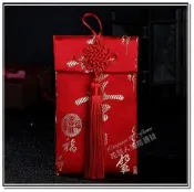 ◎花語人造花資材◎＊批發價中國結流蘇大喜字紅包袋＊古典繡花紅包袋~婚禮禮金袋~喜慶婚宴