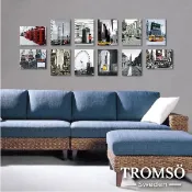 經典實木棉布無框畫 【TROMSO】/ W03世界之旅 台灣現貨 12件 街景 英國 摩天輪 電話亭【H0309003】