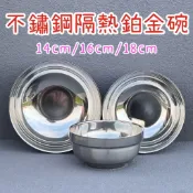 ✨不鏽鋼隔熱鉑金碗✨304不鏽鋼雙層防燙碗 隔熱碗 不鏽鋼碗 磨砂碗 白鐵碗 泡麵碗 兒童碗 防摔碗 環保碗 防燙碗
