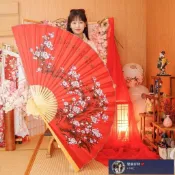 台湾出货＃巨型巨大超大扇子攝影道具 裝飾 傢居擺設 折扇 掛墻麵工藝大掛扇5.25