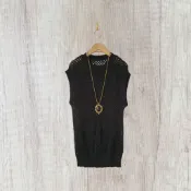 *♡*年代感.獨特古着Vintage/黑色/針織鉤針洞洞衣上衣/S-M/二手《Anna的百寶箱》