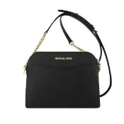 【Michael Kors】Jet Set Travel 防刮皮革鍊帶斜背包(黑色)