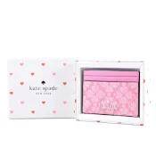 KATE SPADE 桃心防刮名片夾禮盒-粉色