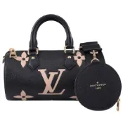 LV M45980 PAPILLON BB 經典壓花牛皮兩用包/圓筒包(黑)