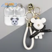適用於 Soundcore AeroClip Case 卡通恐龍宇航員鑰匙扣挂件矽膠軟殼 Anker Soundcore
