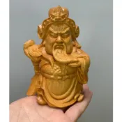 台灣現貨 嚴選 精雕 天然原木 崖柏木 Q版 關公 關聖帝君 佛像雕刻  家居辦公 車用 裝飾工藝擺件 ~ 050501