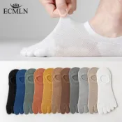 ECMLN Toe Crew Socks 女款透氣純棉運動跑步及踝純棉短款五指襪