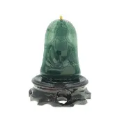 【喜緣玉品】天然A貨翡翠 冰種滿綠 慈悲守護 寶瓶觀音 風水擺設 擺件(直)