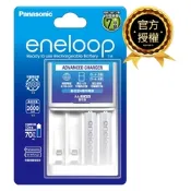 【Panasonic國際牌】公司貨eneloop鎳氫電池 智控型4槽 充電器組 附3號2顆2000mAh充電電池(即可用 K-KJ17MC20TW低自放電 充電池)