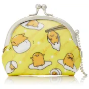 (店+)【SANRIO 三麗鷗】asdfkitty*特價 蛋黃哥 雙珠扣零錢包-防水材質-可放耳機.充電線.佛珠-日本正版商品