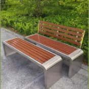 公司貨 免運 戶外不銹鋼長椅廣場休閑椅室外防腐塑木公園休閑椅不銹鋼長椅加厚工廠現貨直銷 全館八折 售後保障 5h830