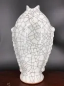 日本回流～70年代國營龍泉窯青瓷哥釉雙魚樽 哥窯開片，金絲鐵線，錯落有致，釉水壹流， 【中國龍泉青瓷，建國後紅