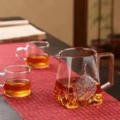 【茶藝茶道專區】公道杯玻璃高檔茶漏濾網壹體沖泡分茶器2025新款小青柑專用泡茶壺茶海 分茶器 茶盞公道杯 泡茶公道杯
