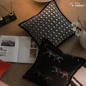 【免運】現代輕奢高級感客廳沙發抱枕樣板間靠墊雪尼爾提花金錢豹床頭靠枕