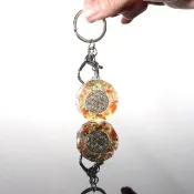 【客製化禮物】活力生命之花奧剛鑰匙圈-健康祝福-可改項鍊