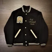 《595_Vintage》ZARA｜Mad Universe 圖案刺繡貼布學院棒球外套｜二手｜L