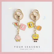 【新店上新】💝臺灣出貨💝海綿寶寶派大星鑰匙扣ins可愛小衆情侶閨蜜鑰匙扣書包掛件鑰匙鏈