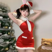 【台灣出貨 免運】辣妹洋裝 性感洋裝 聖誕polo領掛脖撞色包臀裙心機性感露背顯瘦連身裙 少女設計感洋裝