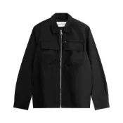 (店+)【CALVIN KLEIN】CALVIN KLEIN SS24 系列 Jeans休閒精緻刺繡裝飾貼袋設計拉鍊襯衫領防風工裝夾克外套 男款