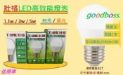 護眼 無藍光 壯格 節能 高光效 LED燈泡 1.1W 3W 5W CNS認證 保固1年 含稅 附發票 ~ 佳博事
