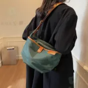特价【🔥清仓处理🔥】餃子包女 側背包女 斜跨包 百搭腰包 包包 原創新款配牛皮休閒牛津布潮流質感尼龍單肩斜挎包防潑水多
