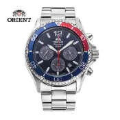 ORIENT 東方錶 Quartz Sports系列 太陽能跑馬計時腕錶 鋼帶款 藍色 RA-TX0201L