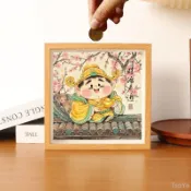 招財存錢筒 桌面擺飾 財神爺相框 聚寶盆 家居擺件 開運小物 文創禮品 招財風水擺件