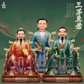 康盛三茅真君像茅山祖師神像茅固茅盈茅衷真君祖師爺供奉擺件