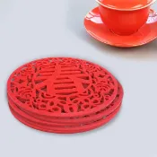 春字杯墊 春字鍋墊 過年門貼 春節過年裝飾品 窗花貼 隔熱鍋墊 贈品禮品 A6650