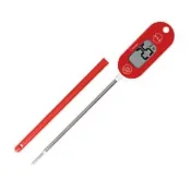 【DRETEC】日本大螢幕防水料理電子溫度計&油溫計-紅色-附探針保護套(O-280RDHA)