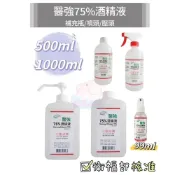 (店+)醫強75％ 99ml隨身瓶 500ml/1000ml 補充瓶/噴頭 按壓頭 75%酒精液 酒精 酒精液 消毒