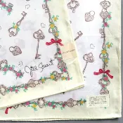 復古 Jill Stuart 手帕 鑰匙與鎖印花 浪漫碎花 20 x 20 英吋