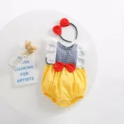 【隔日到貨】白雪公主包屁衣 寶寶包屁衣 女童包屁衣 女童衣服 童裝(附髮箍)