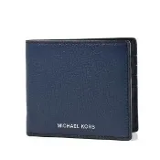 【Michael Kors】男款 荔枝紋八卡短夾-藍色