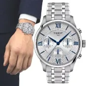 【TISSOT 天梭】Chemin Des Tourelles 杜魯爾系列 三眼計時機械錶 開學禮 送禮 推薦(T1394621103800)