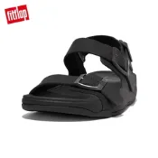 【FitFlop】GOGH MOC MENS BUCKLE LEATHER BACK-STRAP SANDALS 扣環裝飾皮革後帶涼鞋-男(黑色)