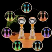 (店+)水晶蓮花燈供佛燈八卦仙家財神爺佛家燈led七彩佛堂照明燈關公LED