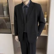 春季休閒西裝外套男士 韓版修身商務高級感小西服 英倫雅痞單西上衣
