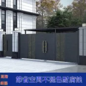 💥客製化💥【支援師傅丈量與安裝】摺疊大門電動無軌道 定製 鋁合金懸浮庭院別墅鋁藝雙開對開大門農村
