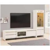 (店+)【專業傢俱】淺白8尺岩板L櫃/L型電視櫃/長櫃/電視櫃/櫃子/矮櫃/視廳櫃/TV櫃/高低櫃全新