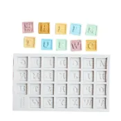 *小金龍王國*  紐扣字母數字滴膠模具 翻糖硅膠模扣子生日快樂巧克力模 烘焙模具