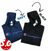 S.G CHAMPION 連帽上衣 男女款 冠軍 草寫LOGO 英文草寫 內刷毛 連帽T 長袖 深藍 黑