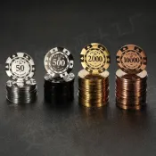 ❤️臺灣出貨❤️高端不銹鋼籌碼幣孤註一擲衕款麻將棊牌室專用代幣德州撲克牌麻將 RWLM